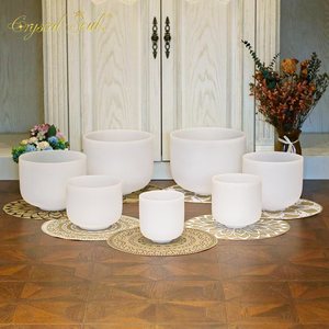 Ciotola Sonora in Cristallo Bianco Satinato Classico Crystal Soul, Sette <span class=keywords><strong>Chakra</strong></span> per Yoga e Meditazione, Produttore Originale - Product Image 2