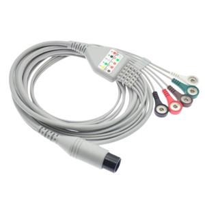 UT4000A RHINO POWER Câbles ECG de remplacement de haute qualité pour Philips <span class=keywords><strong>GOLDWAY</strong></span> UT4000B 4000C 4000A 6000F 6 broches 5 fils Snap - Product Image 2