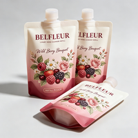 Pochette à bec verseur personnalisée imprimée, emballage alimentaire de qualité supérieure, étanche et refermable pour jus, sauces, yaourts et boissons