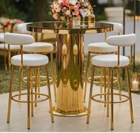 Meubles de luxe, design moderne de haute qualité, tabouret de bar en acier inoxydable doré, design simple, pour les événements et les fêtes