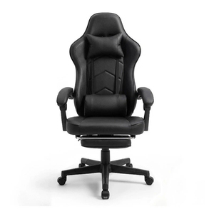 <span class=keywords><strong>Silla</strong></span> Gamer de Cuero de Alta Calidad y Económica 2026, <span class=keywords><strong>Silla</strong></span> de Juego Ergonómica con Respaldo Alto, Negra, con Reposacabezas y Soporte Lumbar - Product Image 1