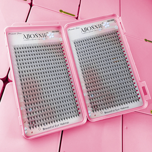 Plateau de Cils Pré-fabriqués Abonnie Thermocollés Larges avec Tiges Longues et Courtes, Éventails de Cils Pré-faits 20D, Bases Fines et Pointues Étroites, Éventails de Volume Pré-faits - Product Image 4