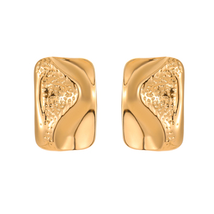 Boucles d'oreilles en acier inoxydable plaqué or 18 carats carré en métal à la mode - Product Image 6