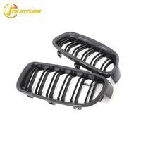 Rejilla Delantera de Doble Listón de Fibra de Carbono Real Tipo Reemplazo para BMW Serie 3 F30 Sedán 2014-2017 Rejilla de Ventilación Frontal