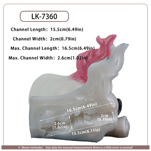 Modelo de diseño de silicona de un solo canal de gran tamaño con forma de unicornio estrella de cola rizada, criatura de fantasía, para estimulación masculina y anal. - Product Image 6