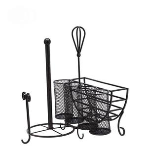 Organizador de Cocina de Metal Negro de Alta Calidad para Almacenamiento de Platos, Toallas de Papel y Utensilios, para Uso en Comedor y Cafetería - Product Image 5