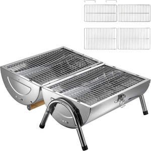 SEJR <span class=keywords><strong>Barbecue</strong></span> En Acier Inoxydable <span class=keywords><strong>Double</strong></span> Grill <span class=keywords><strong>Barbecue</strong></span> Portable <span class=keywords><strong>Barbecue</strong></span> À Charbon De Bois - Product Image 3