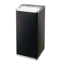 Poubelle carrée en acier inoxydable, résistante à la corrosion, écologique, design classique pour une utilisation en intérieur/extérieur