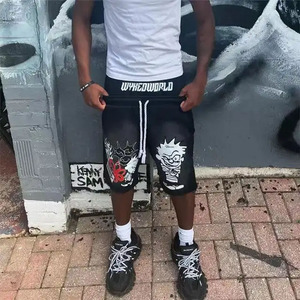 Custom French Terry Cotton Digital Printing <b>Vintage</b> Distressed Acid Wash Oversized Y2K <b>Shorts</b> for <b>Men</b> - Product Image 3