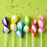 OEM Hot-Selling Fruitachtige Swirl Lollipops 12g Felle Spirale Harde Snoepjes Partydecoratie Kleine Cadeautjes