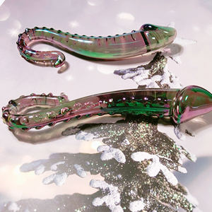 Gode en verre d'hippocampe géant en forme de magicien de point g soufflé de haute qualité pour hommes - Product Image 4