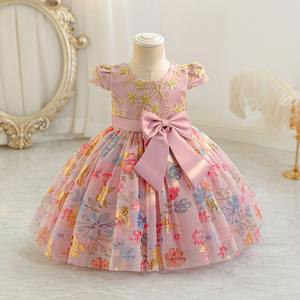 Vestido de princesa de tul hinchado con lazo <span class=keywords><strong>para</strong></span> niñas pequeñas Fiesta de primer cumpleaños <span class=keywords><strong>Bautizo</strong></span> y celebración de ocasiones especiales - Product Image 1