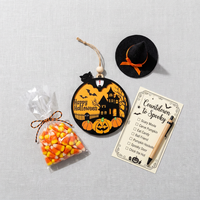 Ornement en contreplaqué pour compte à rebours d'Halloween |   Décoration murale interactive pour maison hantée |   Cadeau de compte à rebours festif à thème citrouille