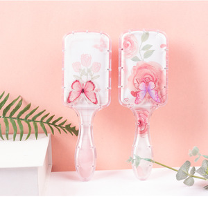 Nouvelle Arrivée Brosse <span class=keywords><strong>à</strong></span> Cheveux Rose <span class=keywords><strong>à</strong></span> Coussin d'Air pour Massage de la <span class=keywords><strong>Tête</strong></span>, Motif Papillon Mignon de Dessin Animé pour Filles, Usage Domestique - Product Image 1