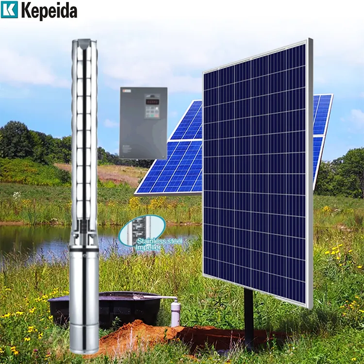 6 Inch 4-20hp Hybrid Solar Ac380v/dc550v Borehole Pumps Deep Well Submersible Water Pump