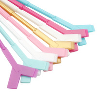 Ensemble 3-en-1 professionnel pour cils : outils d'aide à la pose de faux cils, brosse à sourcils en plastique PS en forme de Y, recourbe-cils et pince à épiler