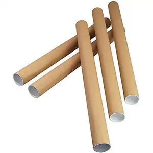 Wholesale Custom Various Thickness Kraft Paper Core Pipe Mailing Cardboard Tube For Poster With Plastic Lids