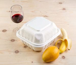White Pp <b>Plastic</b>, <b>Small</b> 6-Inch Hamburger Flap <b>Box</b>, Disposable Takeout Food Container - Product Image 4