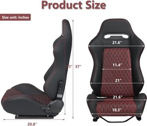 Sedile da Corsa Ergonomico Universale 1035 Rending Stile SR3, Sedile Sportivo in Pelle Scamosciata di Alta Qualità per Drift/Sim Racing - Product Image 4