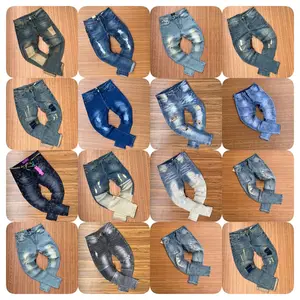 2023 patch jeans masculino de alta wist cônico rugas moda denim calças