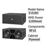 CVR Bass Bin Subwoofer Haut-parleur 18 pouces Dual Subwoofer Active Powerful Sound System
