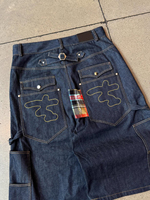 Shorts en jean personnalisés pour hommes, style streetwear, coupe ample, 100% coton, pour le travail, jorts longs en denim