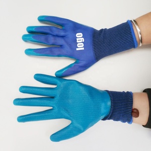 Gants <span class=keywords><strong>de</strong></span> sécurité en caoutchouc Terry enduits <span class=keywords><strong>de</strong></span> latex antidérapants avec doublure en coton pour la construction et l'entrepôt (vente en gros) - Product Image 3