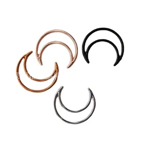 Zinc Alloy <b>Moon</b> Shape <b>Ring</b> For Bracelet Making Black Rose Gold Imitation Gold Silver Jewelry Findings Component 5416 - Product Image 2