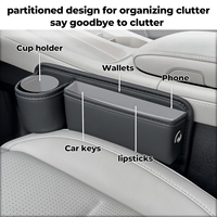 Organisateur de siège de voiture de qualité supérieure Organisateur universel de remplissage d'écart de siège de voiture en cuir avec porte-gobelet