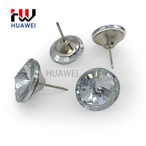 Botón de tapicería de cristal con patrón de satélite para muebles, botón de diamantes de imitación con bucle de hierro, transparente de fábrica y otros colores personalizados - Product Image 3