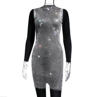 Robe de plage sans manches en cristal de diamant brillant, sac de pêche sexy pour femmes, collection été 2025