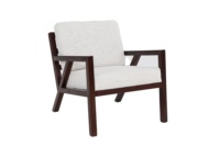 LS # 20002 KD ONLINE Fauteuil d'appoint en bois massif antique, fauteuil de salon rembourré en tissu, canapé individuel pour salon, chambre, hôtel