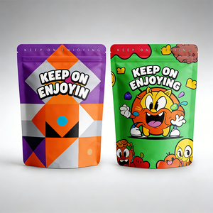 ถุงฟิล์มโพลีเอสเตอร์เกรดอาหารแบบสั่งทำพิเศษสำหรับอาหารสัตว์เลี้ยง  แบบซองตั้งได้ ปลอดภัยสำหรับเด็ก สัมผัสนุ่ม พร้อมตัวเลือกที่ปรับแต่งได้ - Product Image 1