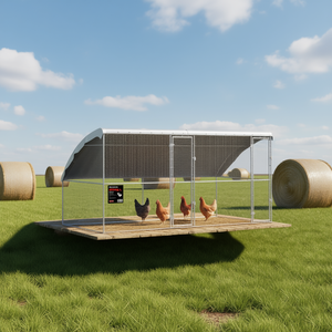 Jaula para pollos plateada de 157.48 x 78.74 x 78.15 pulgadas, recinto metálico para avicultura - Product Image 2