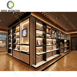 Luxury Perfume & Skincare Display Rack Black Frame Gondola Shelving Backlit Wall Display Unit Retail Cosmetic Shop Fitting - Product Image 2