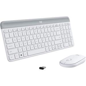 Clavier et Souris Ergonomiques Sans Fil Ultra-Mince MK470, 104 Touches, Blanc, Plug & Play, Programmable - Product Image 1
