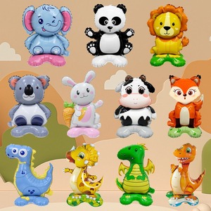 Globos de papel de aluminio con temática de <span class=keywords><strong>bosque</strong></span>, fiestas, zorro, elefante, León, dinosaurio, Koala, soporte para caminar, globo de helio, decoración de cumpleaños - Product Image 1