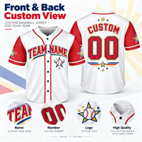 Seragam Bisbol Berkualitas Tinggi Cepat Kering Tahan Lama dengan Kancing, Jersey Bisbol Custom Berbahan Mesh, Kaos Bernapas, Softball Heat-Transfer