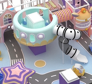 Aire de jeux intérieure pour enfants Centre de divertissement familial avec base spatiale <span class=keywords><strong>Parc</strong></span> de trampoline et toboggan en plastique Aire de jeu souple pour les tout-petits - Product Image 3