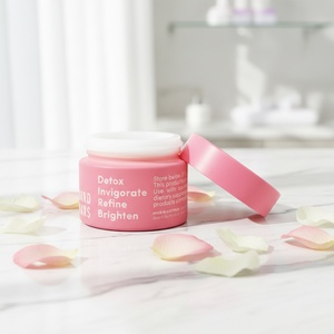 Pot en verre cosmétique rond personnalisé rose mat 100g 50ml pour crème de soin visage - Product Image 2