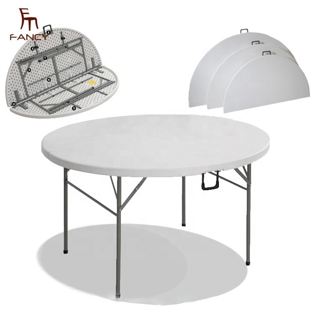 Wholesale Hdpe Round White Event Party Foldable Round Table Wedding Outdoor Folding Plastic Tables for Events Party