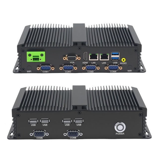 I5-6200U 6 COM HDMI1.4 Edge Computing Device 2 Lan 9~36V Fanless Industrial Embedded Computer PC