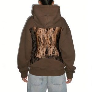 เสื้อฮู้ดผ้าตาข่ายรัดเชือกหลังเปลือยสีพื้นสำหรับผู้หญิง คอลเลคชั่นใหม่ประจำฤดูใบไม้ร่วง/ฤดูหนาว แฟชั่น - Product Image 3