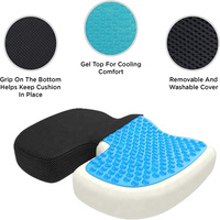 Coussin de siège en gel à mémoire de forme coussin de dos et de fesses pour sciatique coccyx douleur à la hanche oreiller de soutien lombaire rembourré pour Coxyx