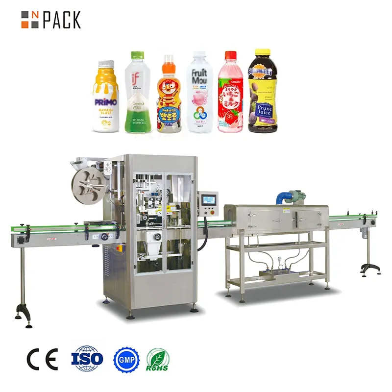 Npack Manufacturer Automatic PVC Shrink Sleeve Label Machine for Water Bottle