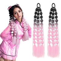 Queue de cheval tressée effet ombré faite à la main, 20 pouces, cheveux synthétiques, pas chère, pour cosplay et festivals, tresses jumbo synthétiques pour filles