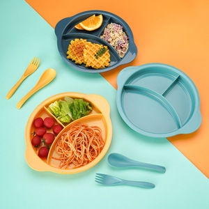 4PCS Modern Children's Plats Plats Set Four Quantitative Breakfast Grid Plate for Baby's Complementary Food Eating Weight Loss - Product Image 2