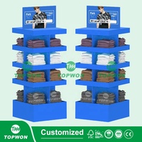 Présentoir de sol en carton personnalisé pour casquettes de baseball, unités de présentation de chapeaux en carton, présentoirs de vêtements et t-shirts en carton