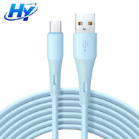 Cable de Datos Tipo-C/USB-A de Silicona Original para Teléfonos Móviles, Carga Rápida, Transferencia de Datos, Compatible con iPhone 15/16 y Dispositivos Android