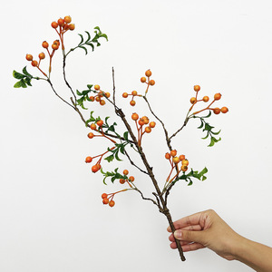 Bouquet de baies d'argousier artificielles écologiques à toucher naturel simulé, pour Noël, Pâques, Halloween, maison et cuisine - Product Image 2